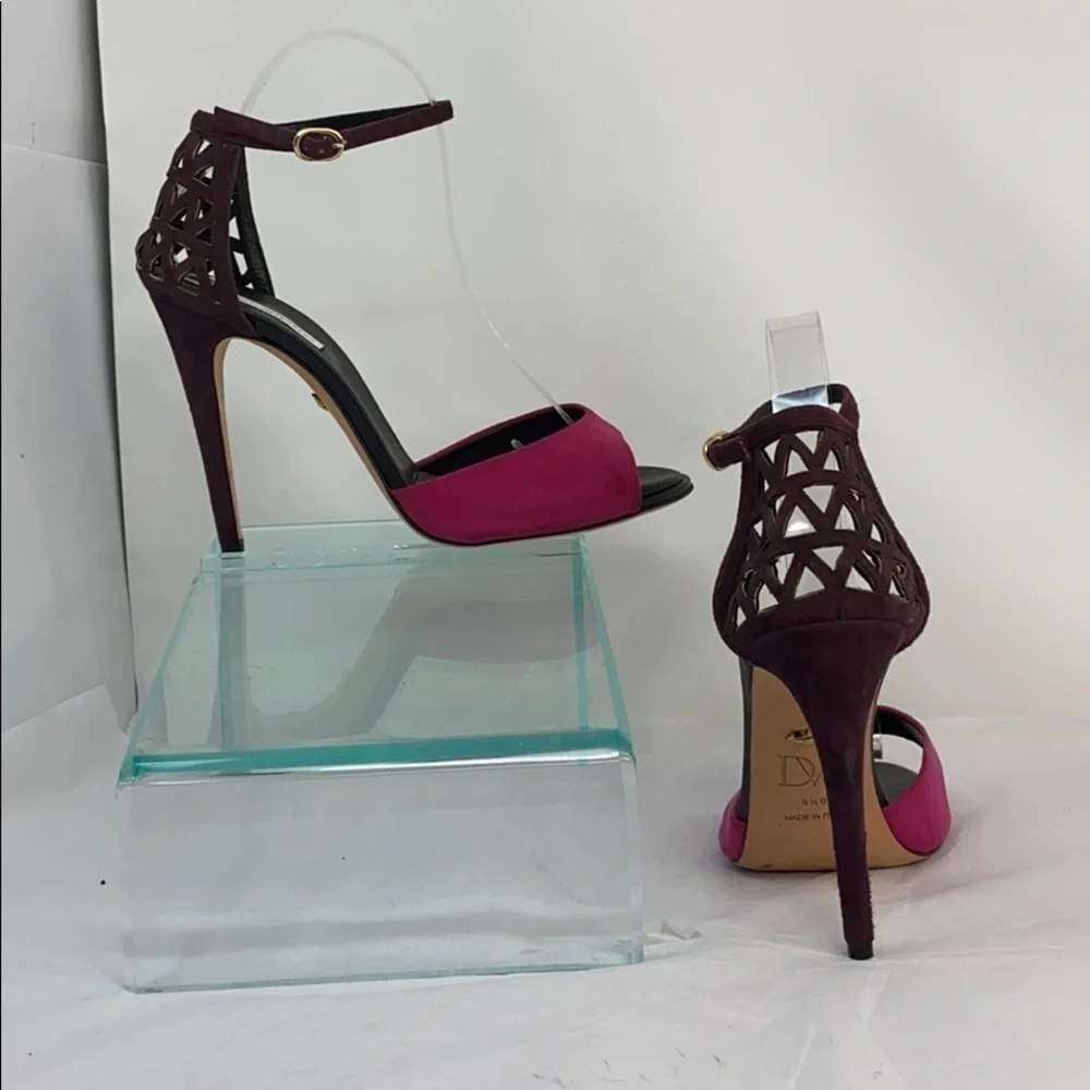 Diane Von Furstenberg 9.5 Pink Purple Suede Sandal